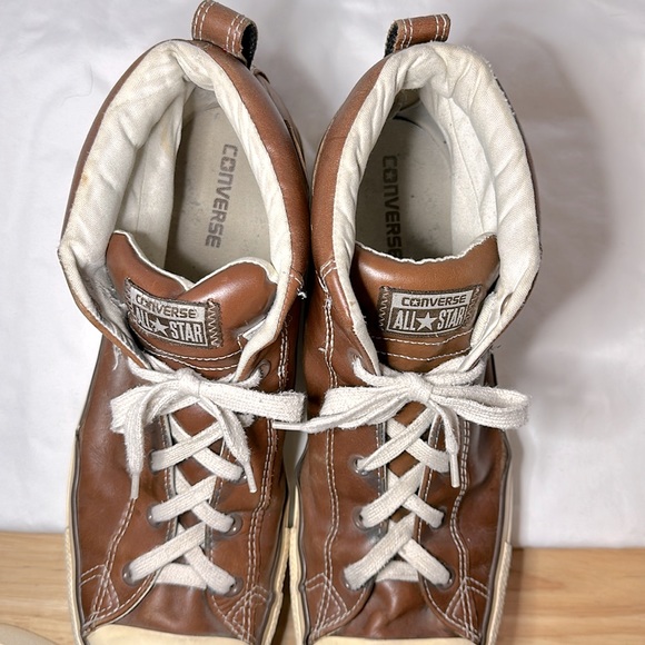 Converse All Star Chuck Taylor Street Mid brown leather men’s size 13 pre-owned. - Picture 8 of 9